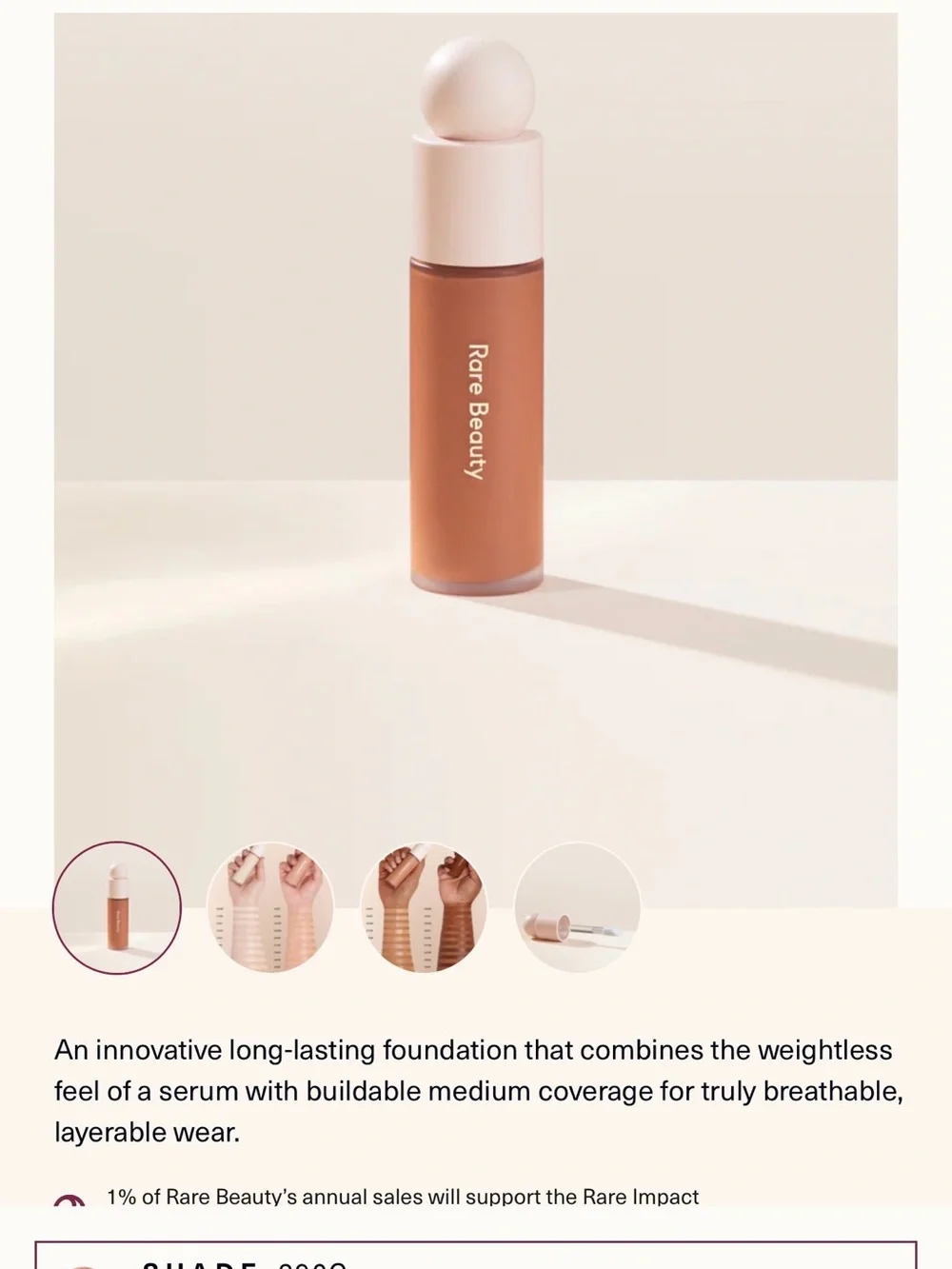 Rare Beauty Liquid Touch Foundation 390C